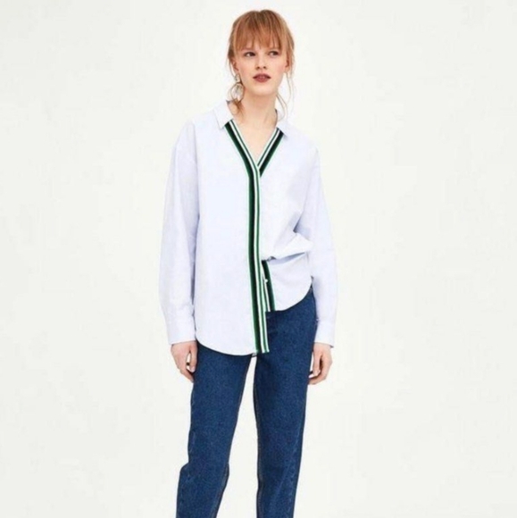 Zara Flowy Button Front Shirt, Size L - Picture 1 of 17